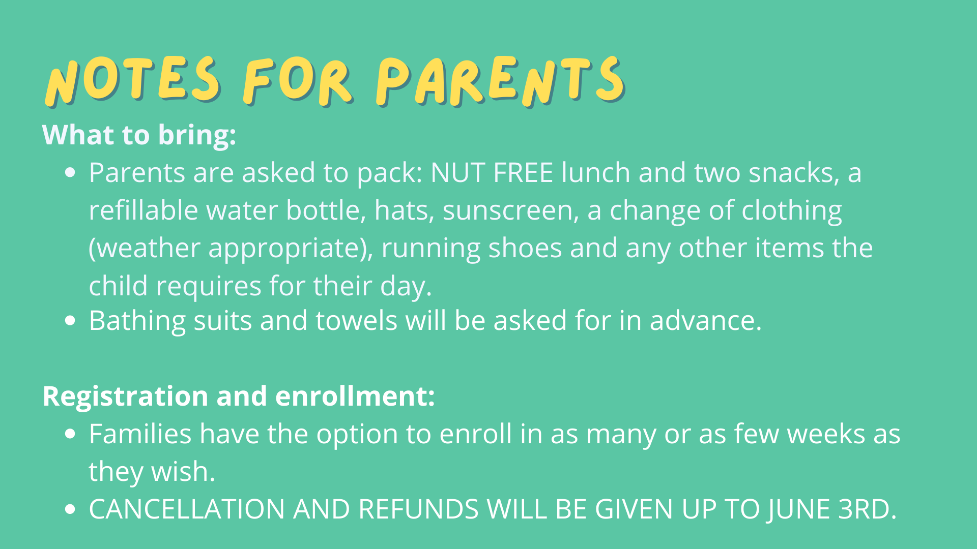 Notes for Parents